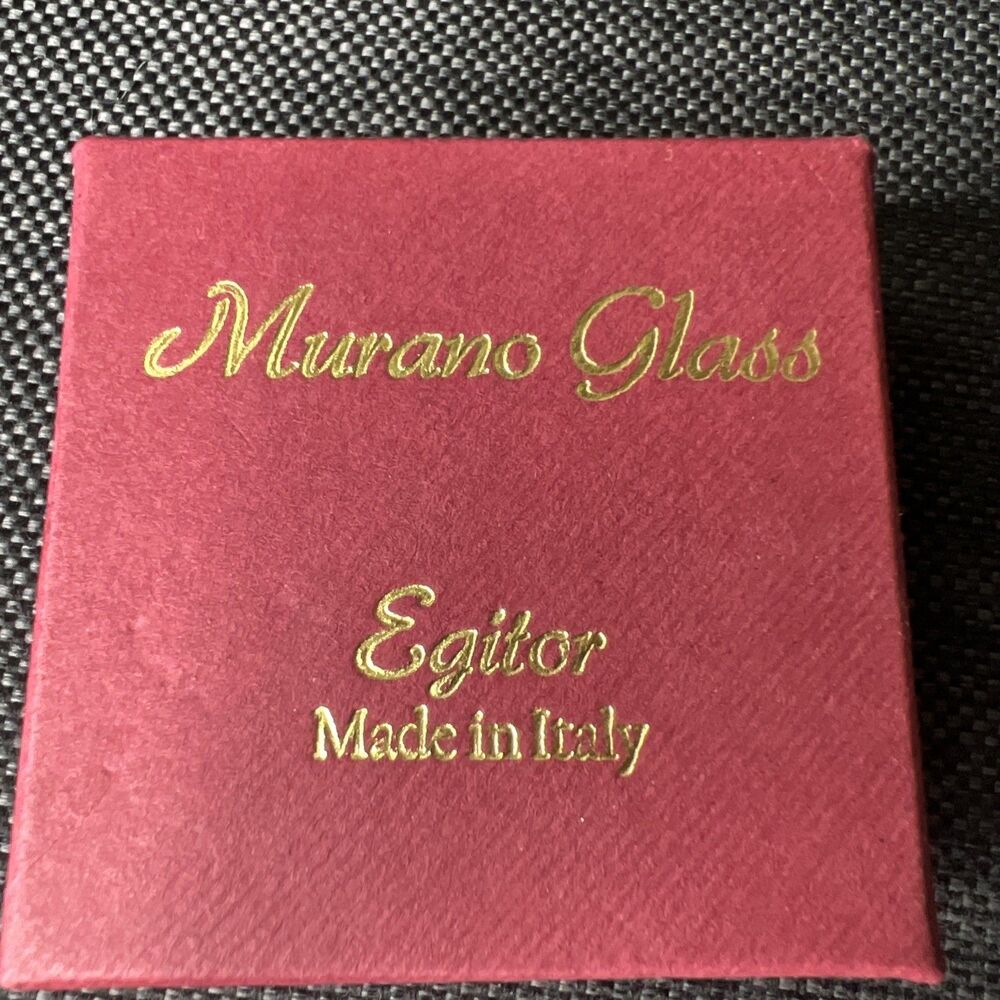 Vetro Di Murano Italy Murano Glass Egitor Pendant Necklace Earring Set NEW - Picture 6 of 6